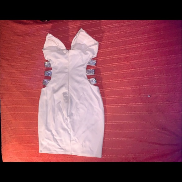 FINE IN RHINESTONE MINI DRESS - SILVER/WHITE - Picture 3 of 4